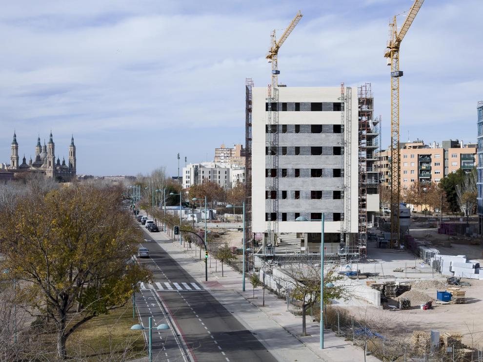 Obras de extensión del barrio de Jesús de Zaragoza.