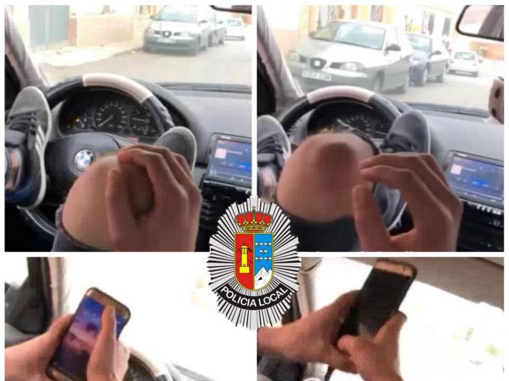 Gracias a la colaboración ciudadana la Policía Local ha podido identificar al autor del vídeo, en el que un joven conduce con los pies mientras utiliza el teléfono móvil