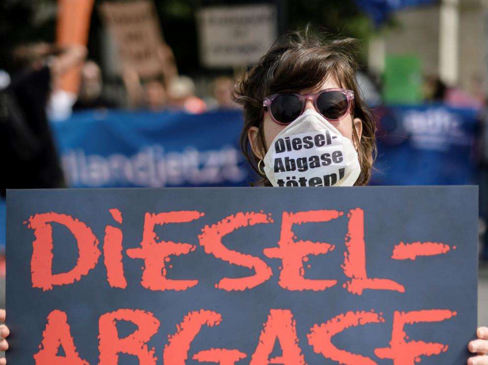 Imagen de archivo de agosto de 2017 en una protesta contra las emisiones diesel en Berlín