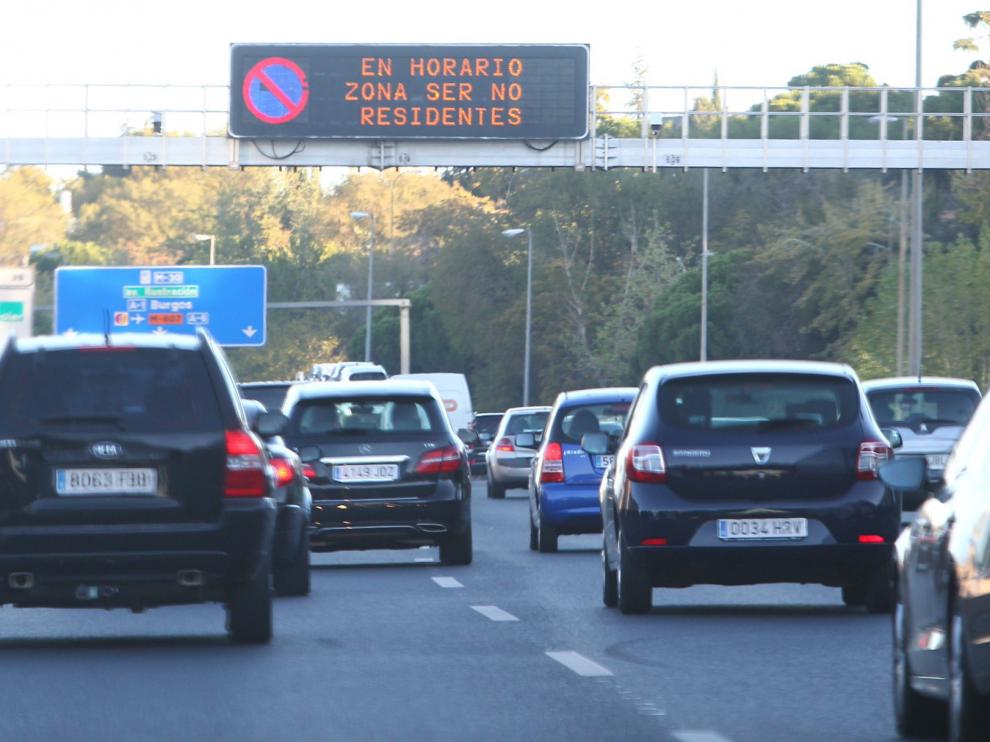 Limitaciones al tráfico en la M-30.