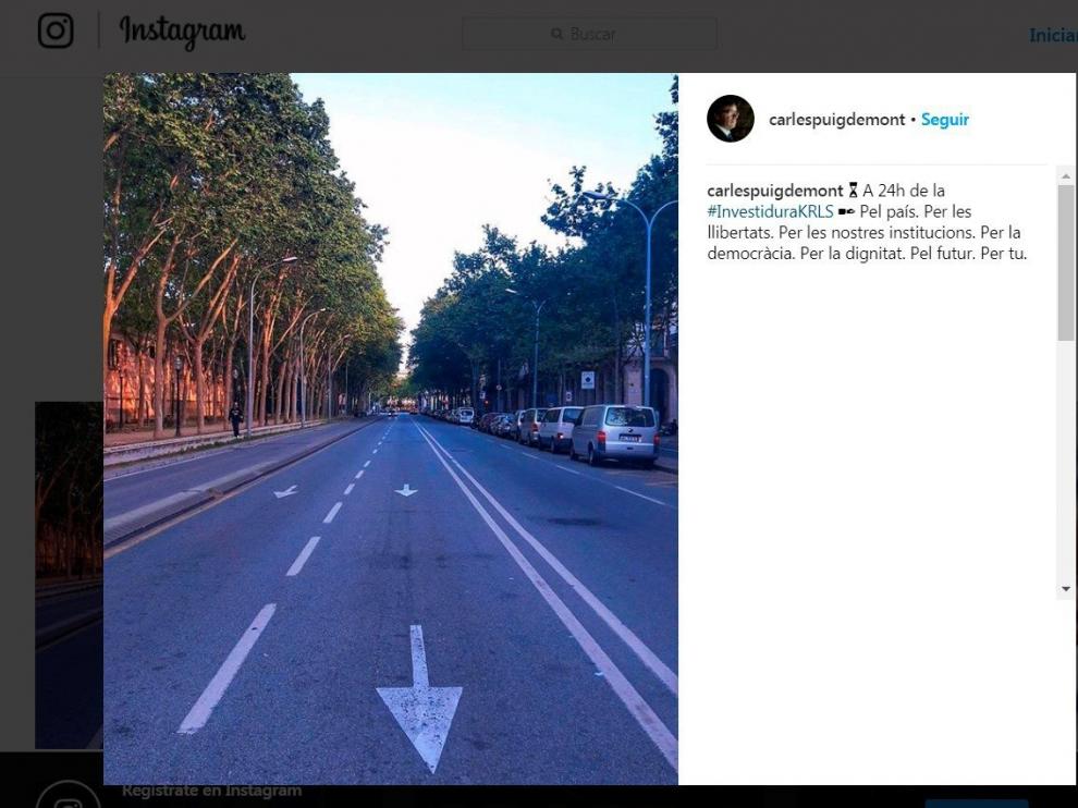 Imagen publicada en Instagram por Puigdemont