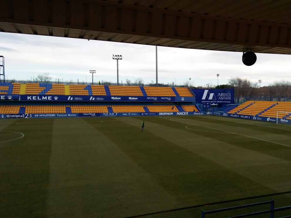 Imagen de Santo Domingo minutos antes del Alcorcón-Real Zaragoza.