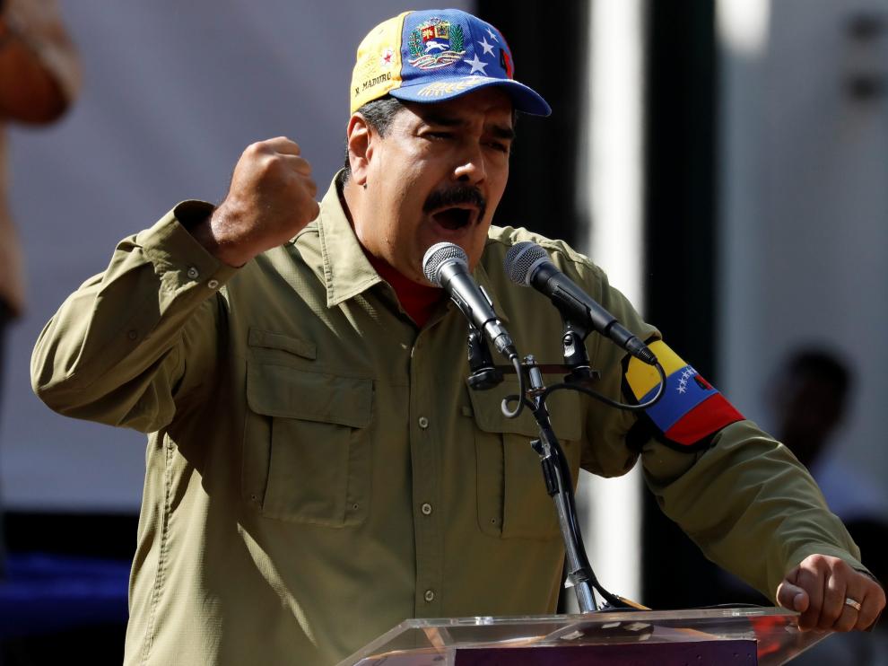 El presidente de Venezuela, Nicolás Maduro, este domingo.