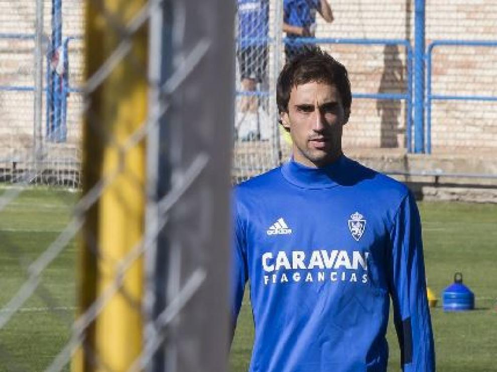 Eguaras, en el entrenamiento.
