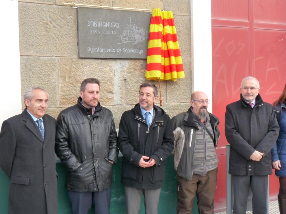 El presidente de CHA, José Luis Soro, durante los actos del 125 aniversario de la llegada del ferrocarril a Sabiñánigo, el pasado mes de febrero.