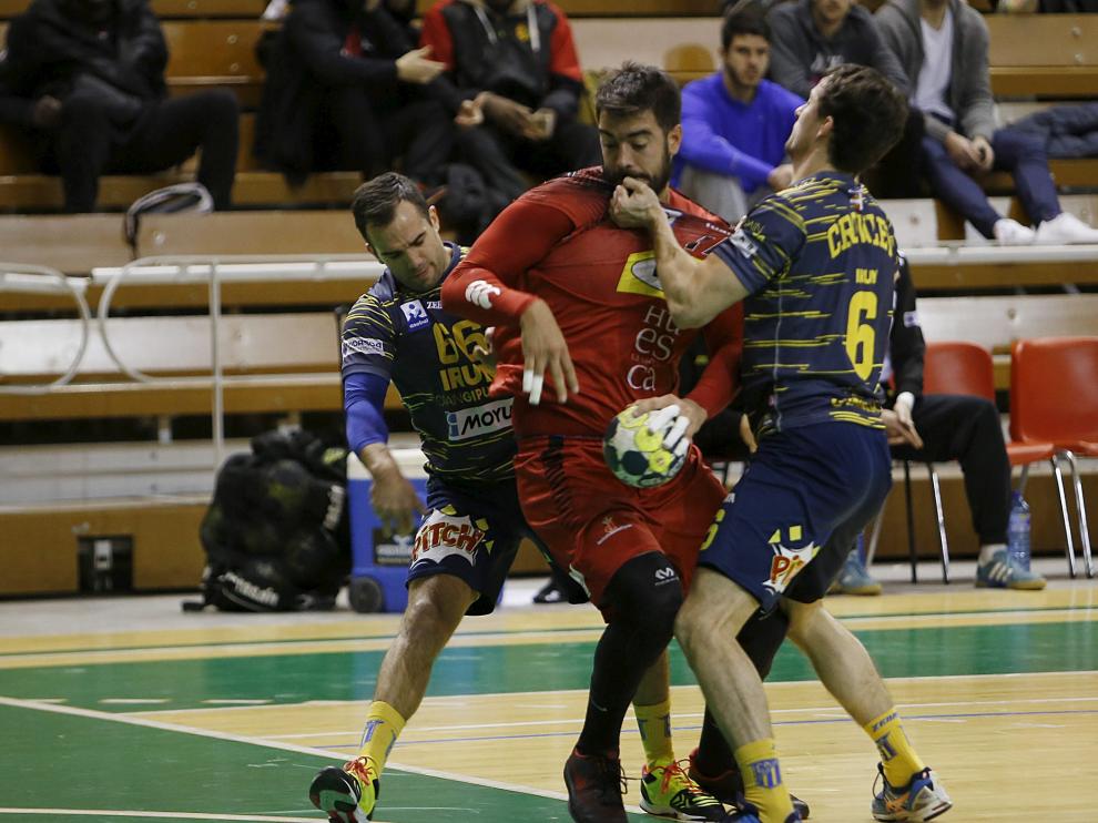 Carró durante el partido amistoso disputado en enero ante el Bidasoa Irún.