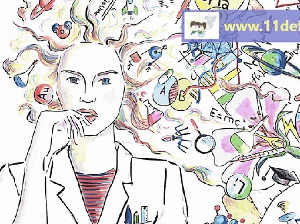 Cartel del Día Internacional de la Niña y la Mujer en la Ciencia.
