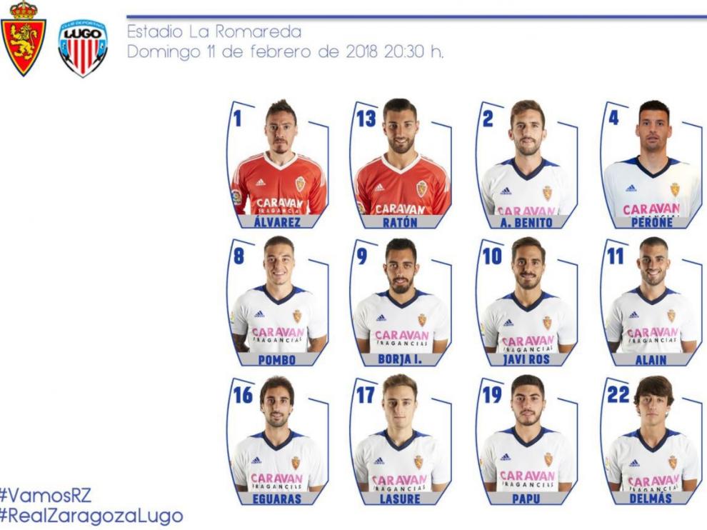 Lista de 18 convocados por Natxo para el partido ante el Lugo.