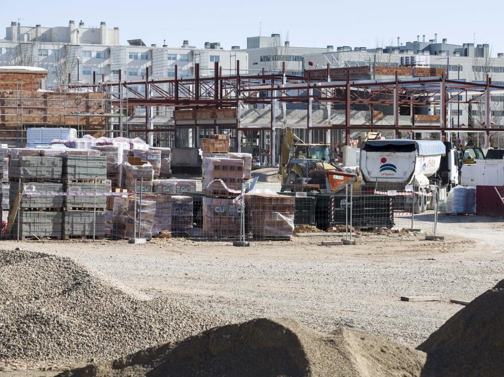 Obras del colegio Valdespartera 3 este lunes.
