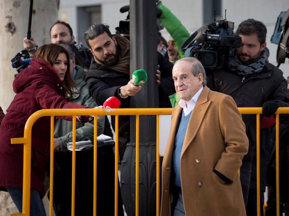 José María García a su llegada este lunes a la Audiencia Nacional de Madrid.
