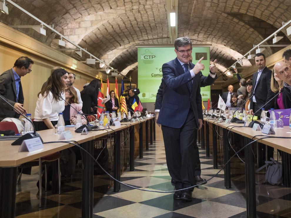 Guillén, este miércoles durante el comité Ejecutivo de la Comunidad de Trabajo de los Pirineos.