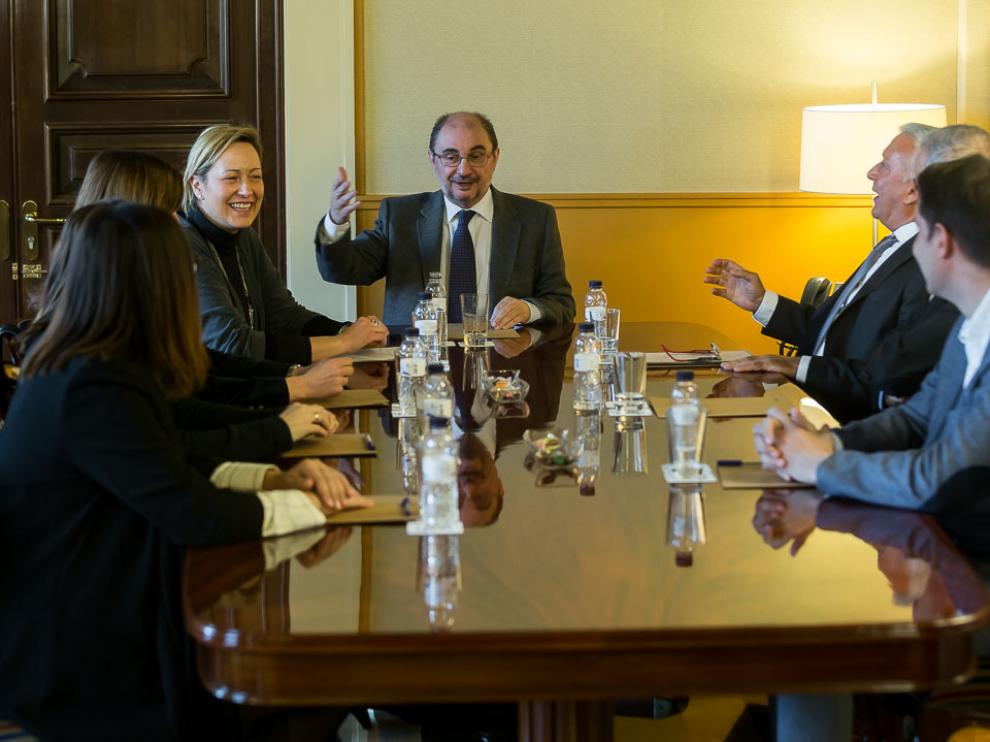 José Luis Ferruz Perez, máximo responsable del grupo Ferruz, se ha reunido hoy con el presidente del Gobierno aragonés, Javier Lambán