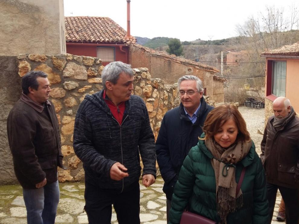 Olona en su visita a Anento.