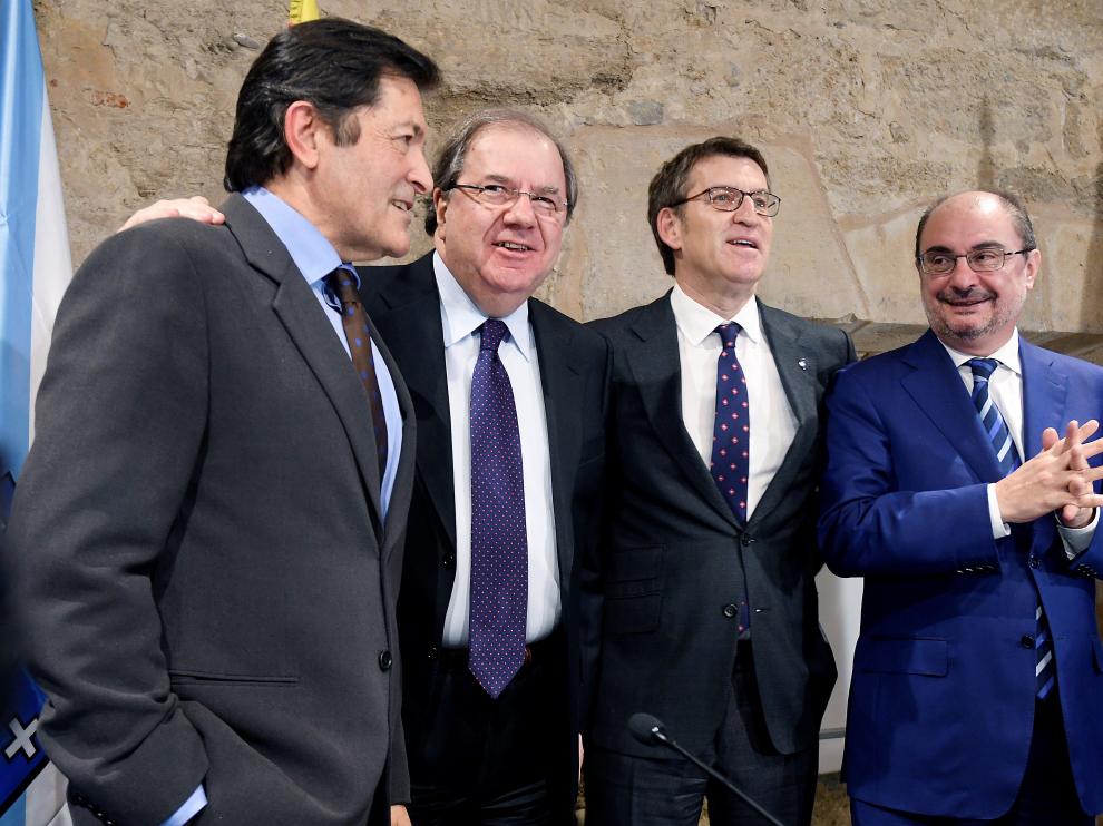 Vicente Herrera, Alberto Núñez Feijoo, Javier Fernández y Javier Lambán
