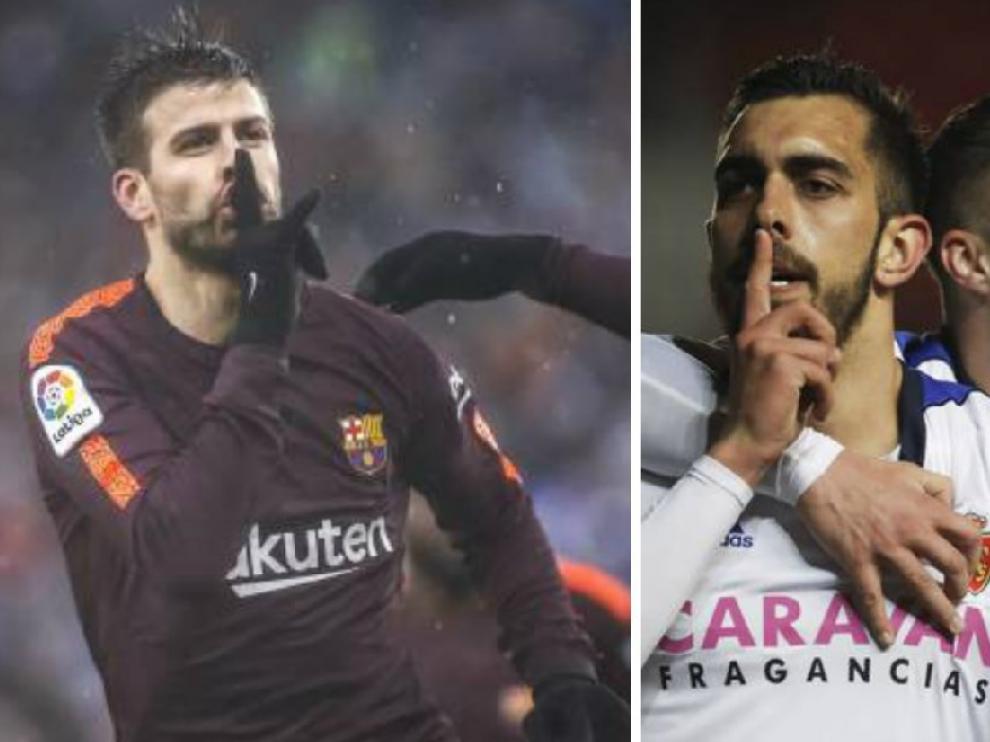 Gerad Piqué y Borja Iglesias.