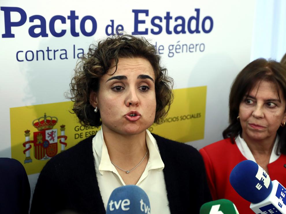 La ministra Dolors Monserrat tras la firma del convenio de adhesión al Pacto el pasado 12 de febrero.