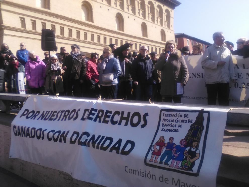 Protesta de jubilados en Zaragoza.