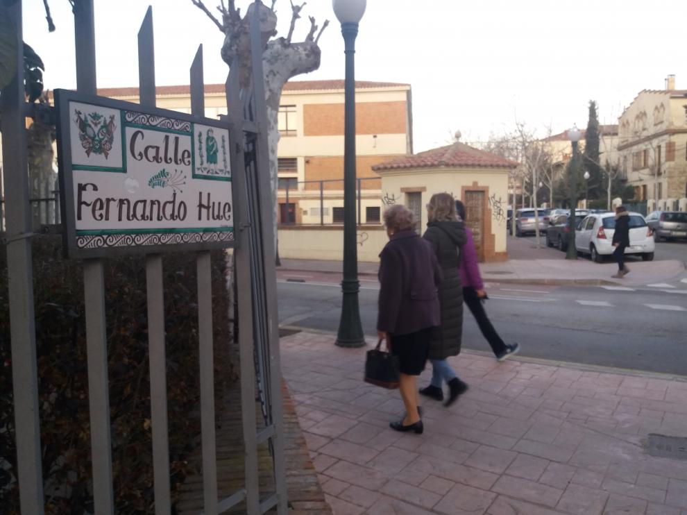 Rótulo indicador de una calle en Teruel.