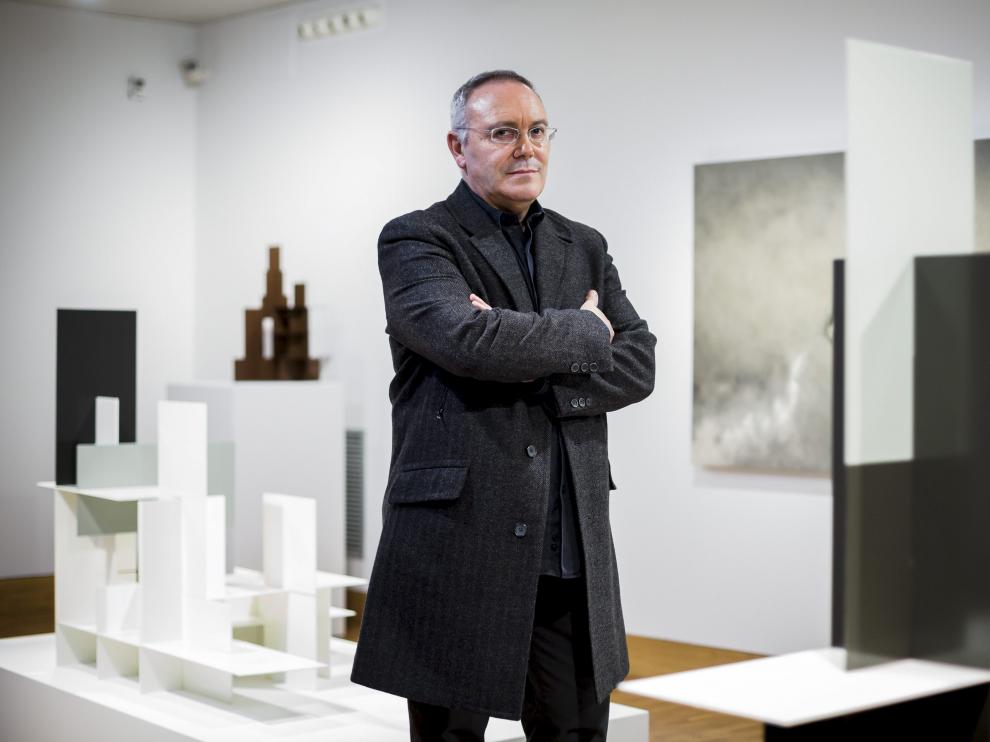 Koldo Sebastián expone 'Calignometrías' en el museo Pablo Gargallo. El viernes y el sábado ofrecerá visitas guiadas y conferencias.