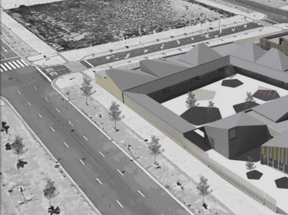 Infografía de la zona e infantil del colegio Arcosur