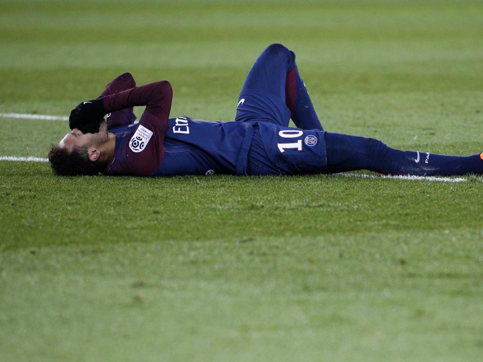 Neymar, el pasado domingo cuanto cayó lesionado.