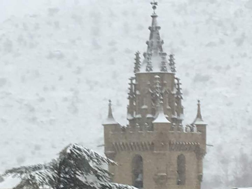 Nieve en Uncastillo.