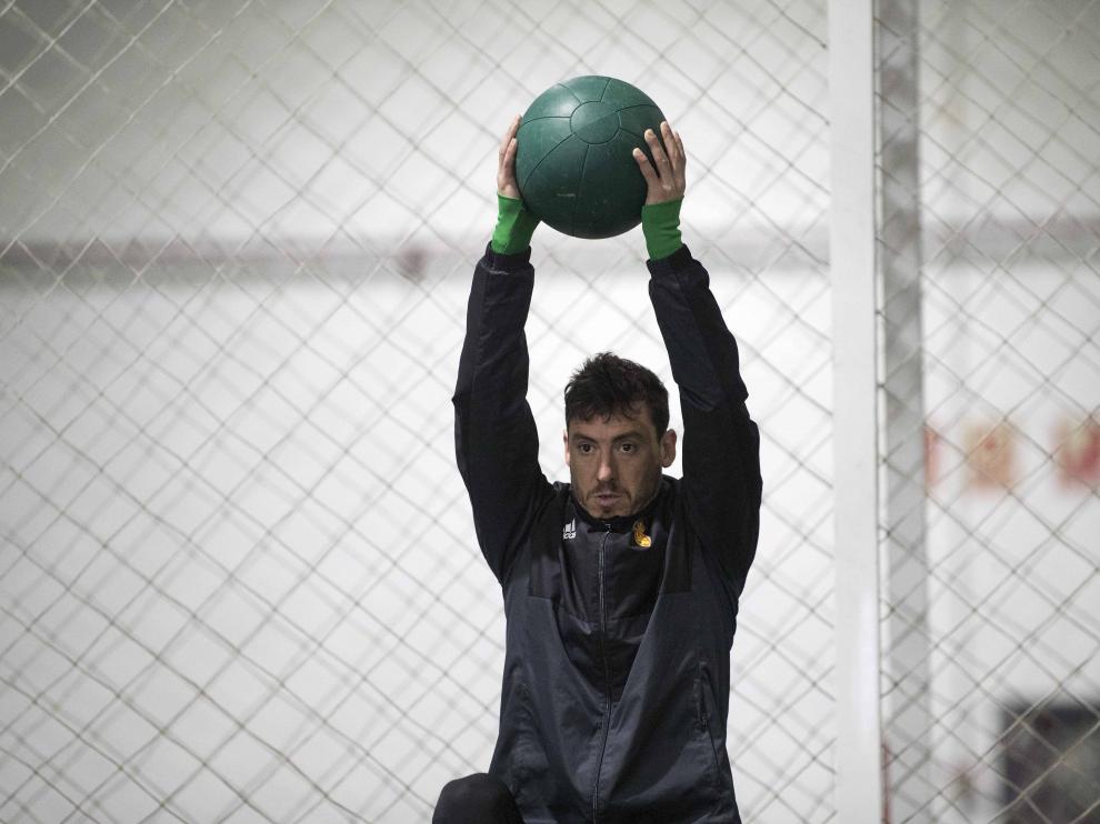 Álvarez, durante la sesión indoor motivada por la nieve