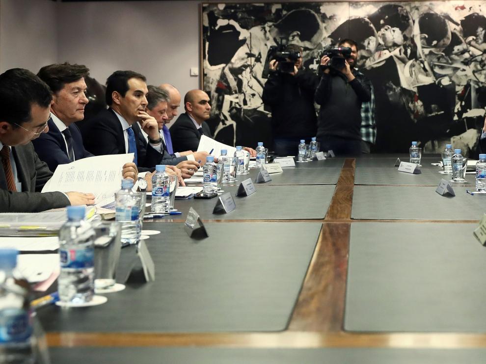 Imagen de la reunión sobre violencia en el fútbol mantenida este jueves.