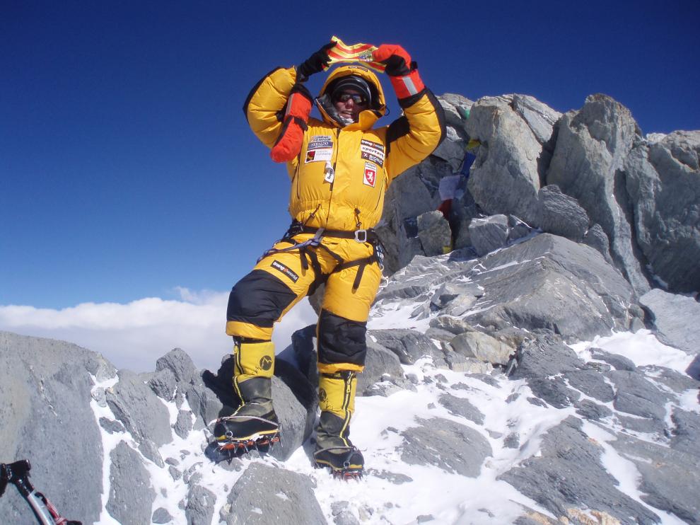 Marta Alejandre, en la cima del Dhaulagiri, en 2008.