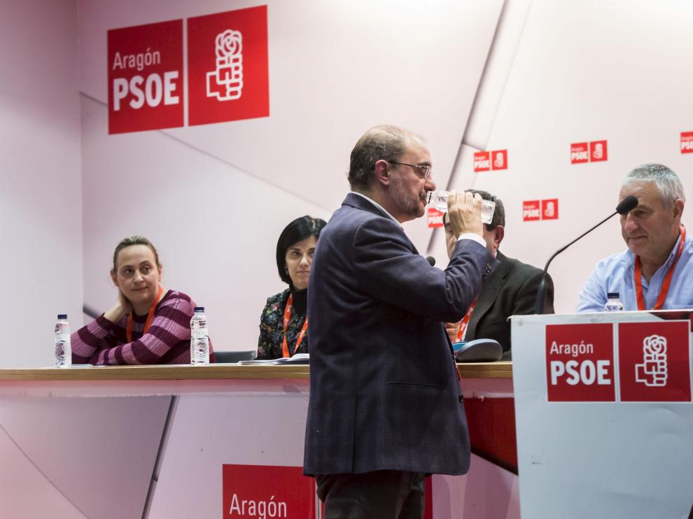 El presidente de la DGA y líder del PSOE-Aragón, Javier Lambán, este viernes, en el comité regional.