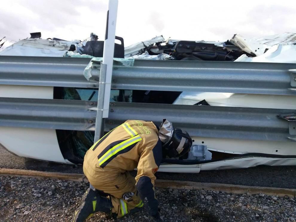 Accidente en la AP-68, a la altura de Mallén