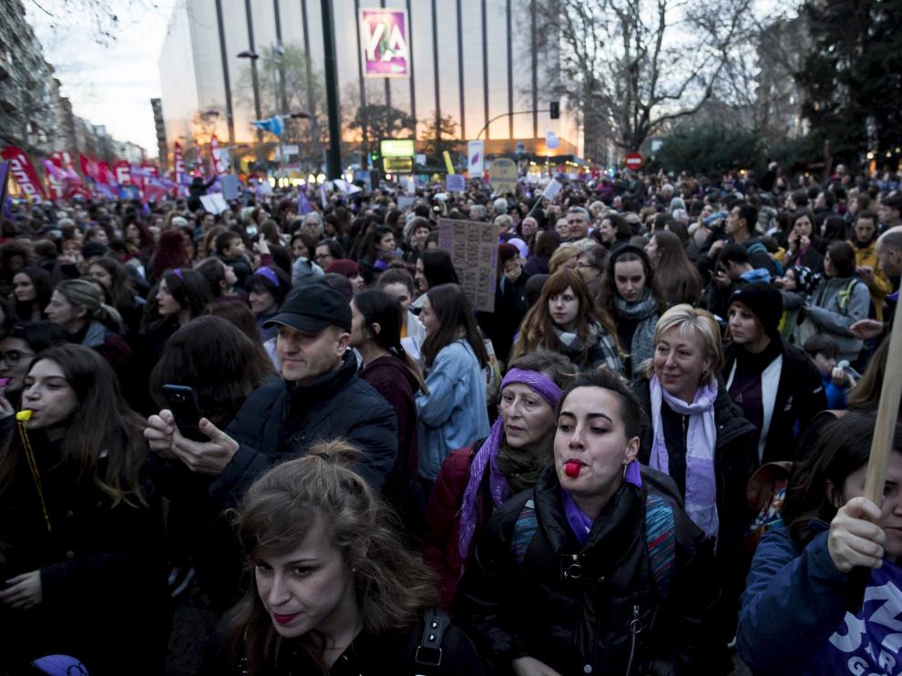 Un momento de la manifestación de Zaragoza