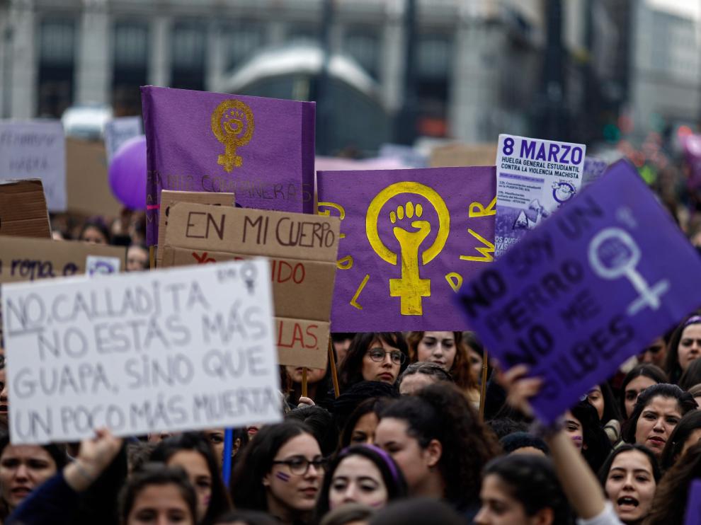 Las protestas del 8M en Madrid, en imágenes
