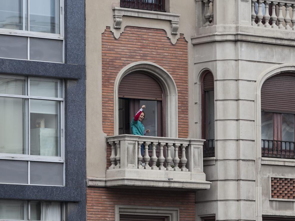 Una limpiadora provoca una ovación en la manifestación del 8M en Zaragoza
