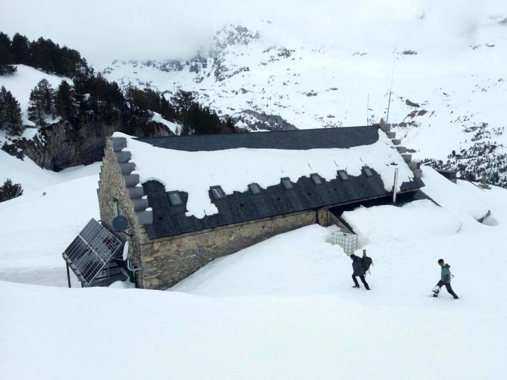 Nevadas en el refugio de la Renclusa.