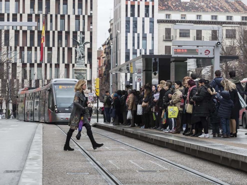 Huelga de conductores de tranvía en Zaragoza