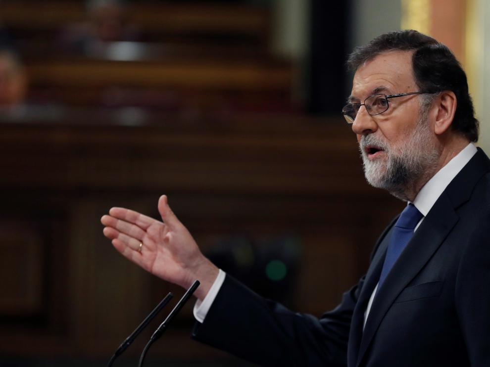Rajoy durente su comparecencia este miércoles en el Congreso.