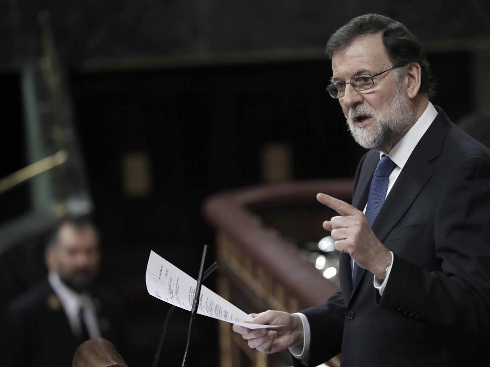 Mariano Rajoy durante su intervención en el Congreso este miércoles.