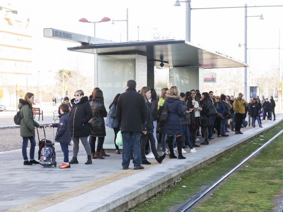 Segunda jornada de huelga del tranvía de Zaragoza
