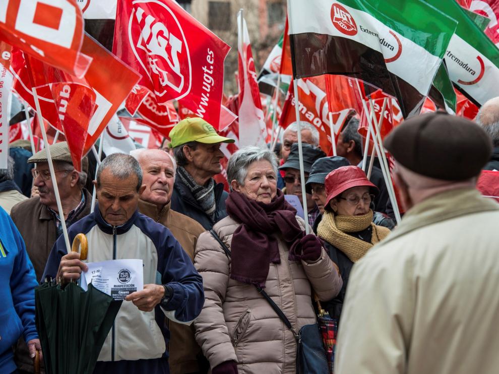 Foto de archivo de una concentración para pedir mejores pensiones.