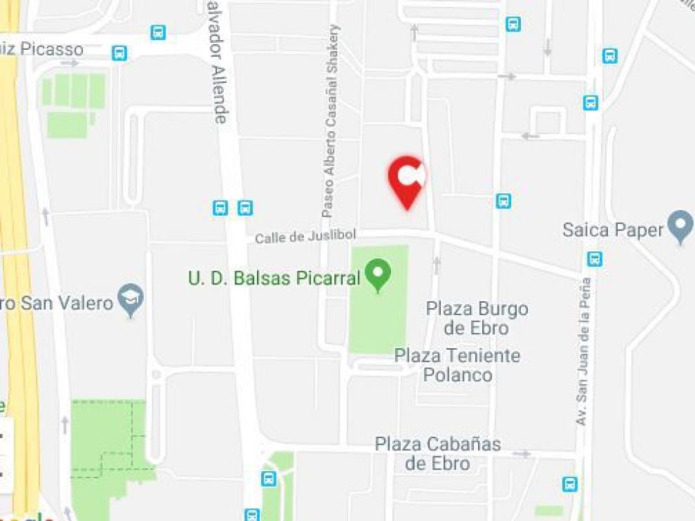 Calle Salitrera, en Juslibol