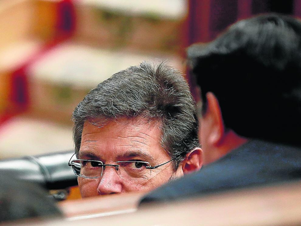 El ministro de Justicia, en el debate en el Congreso del jueves sobre la prisión permanente.