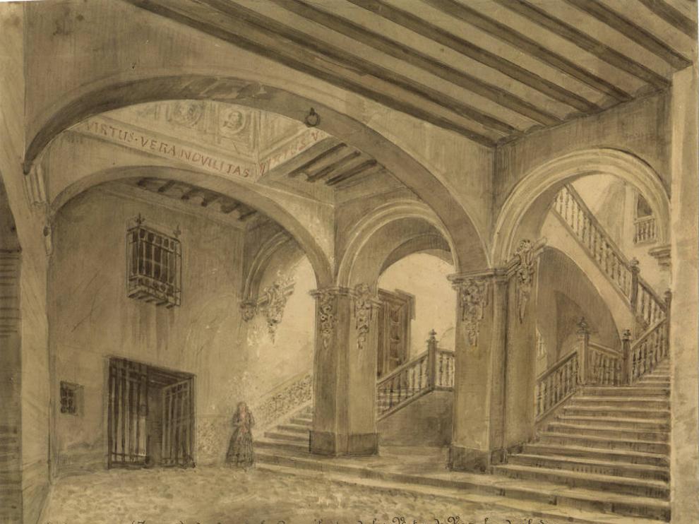 Patio del palacio de Virto de Vera en Zaragoza.