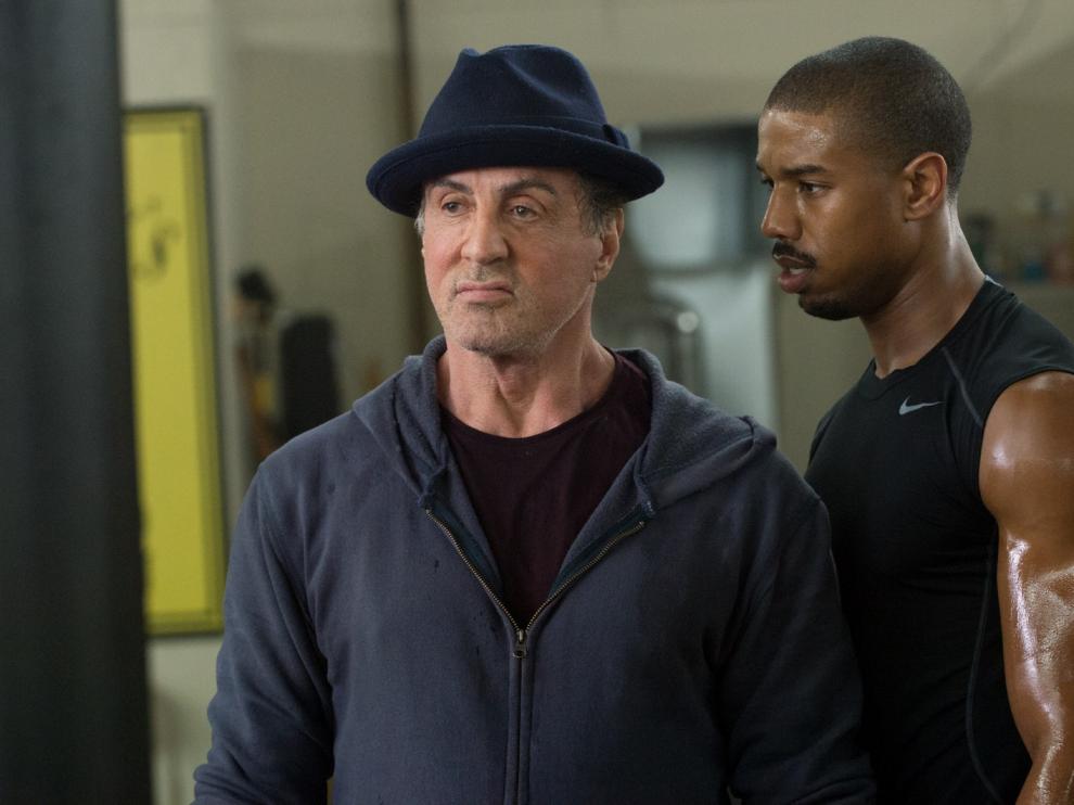 Stallone junto a Michael B. Jordan (Adonis Johnson) en una escena de 'Creed'.