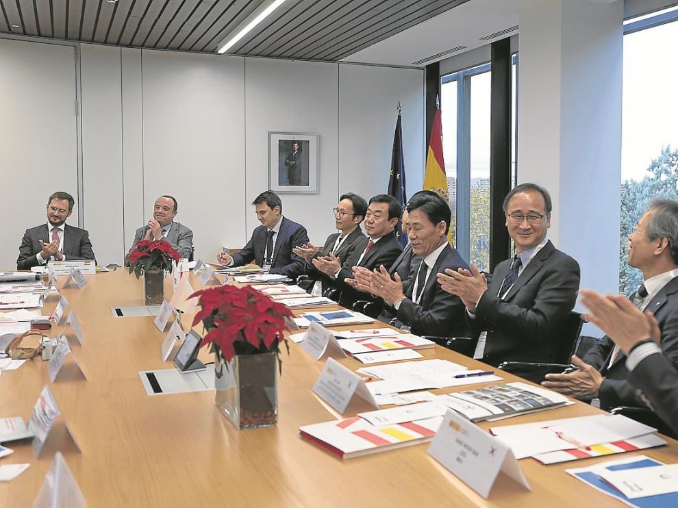 Reunión en la sede del ICEX en Madrid con un grupo de empresarios coreanos, en diciembre del año pasado.