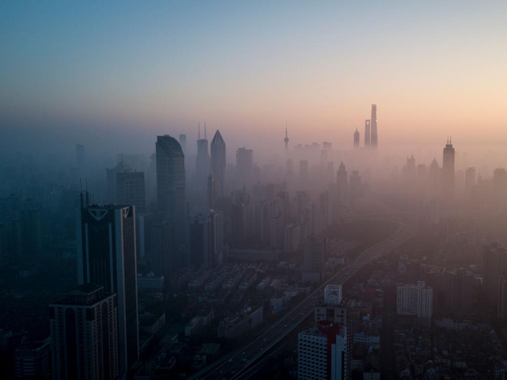 Contaminación en la ciudad china de Shanghai.