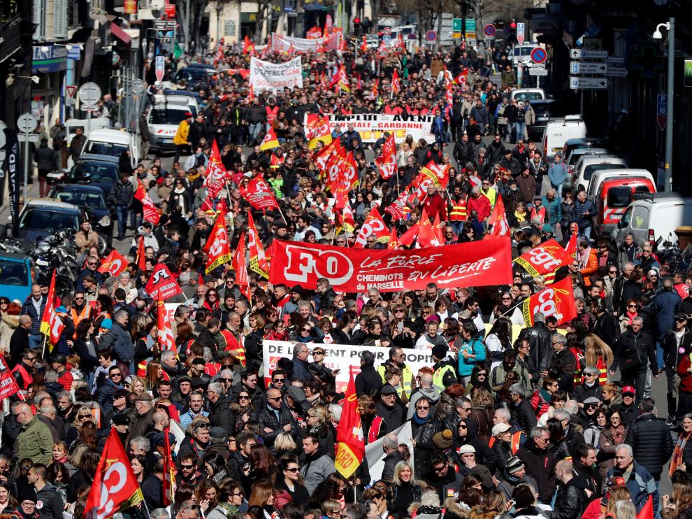 Protestas en la ciudad de Marsella.