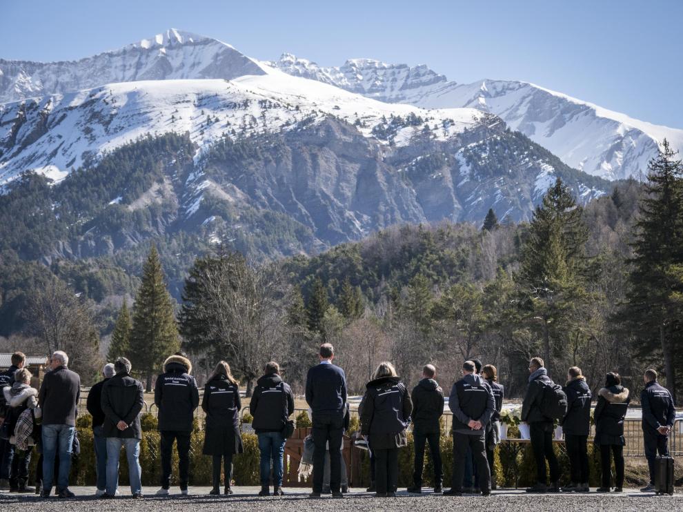 Homenaje a los fallecidos en los Alpes franceses en el tercer aniversario del siniestro de Germanwings.