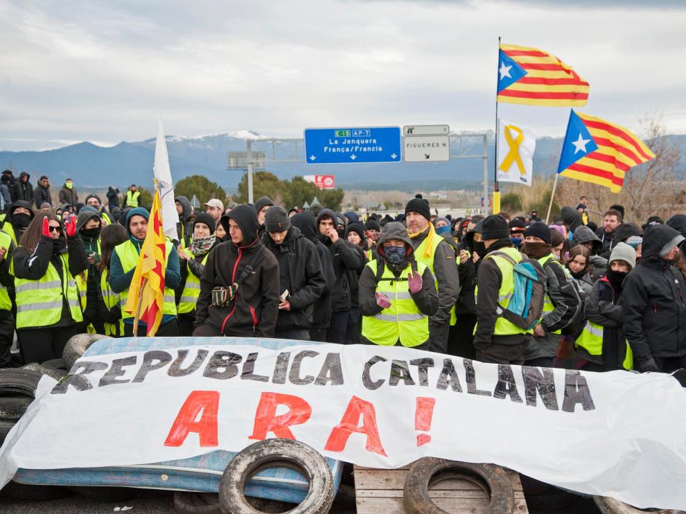 Foto de archivo de una protesta independentista en Cataluña