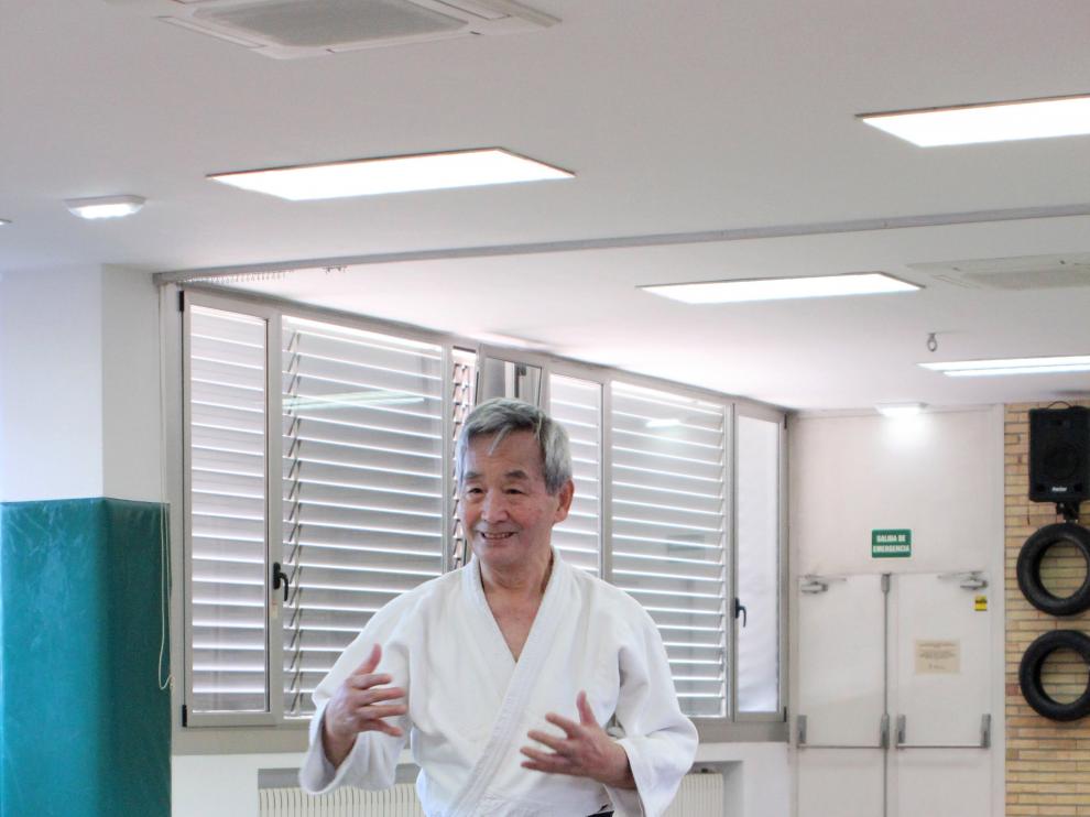 El maestro Kitaura, en su último curso nacional de aikido en Zaragoza.